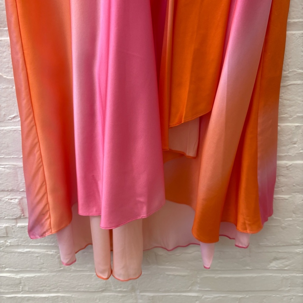 Dannijo || Silk Dye Midi Skirt Pink Orange Small - Picture 4 of 10